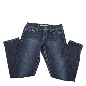 BKE Harper Women 31 Dark Wash Contrast Stitch Straight Leg Jeans Western Y2K